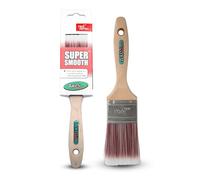 Axus Décor Super Smooth Finish (Red Color) Paint Brush - For All Paints, Unvarnished, Hardwood, Beaver Tail handle, Rust-Resistant Stainless Steel Ferrule, Synthetic Filaments - 2"/50mm