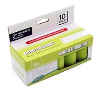 Axus Decor Wood Finishing Roller (Lime Series) Mini Roller Sleeves, for Professional & DIY Projects, Compatible with Solvent & Water Based Paints - 2 Inch/50mm, Pack of 10