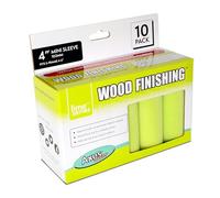 Axus Decor Wood Finishing Roller (Lime Series) Mini Roller Sleeves for Smooth Finish Painting, for Professional & DIY Projects, Compatible with Solvent & Water Based Paints - 4 Inch/100mm, Pack of 10