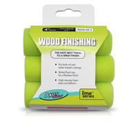 Axus Decor Wood Finish Roller Sleeve - 4 Inch/100mm, Pack of 3 - Mini Roller Sleeves, High Quality Foam, for Professional & DIY Projects, Compatible with Solvent & Water Based Paints, Lime
