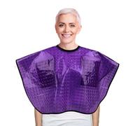 Waterproof Post Surgery Shower Cape Cover Mastectomy Chest Surgery Shoulder Arm Surgery Shower Protection with Drain Pockets, Purple, uniform size