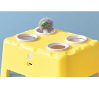 AXVRAV Interactive Cat Toy, 2-in-1 Automatic Cat Toy, 4-Hole Mice Strike a Mole Cat Mouse Toy with Moving Feather, Intelligence Toy for Cats, USB