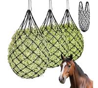 AXVRAV Pack of 3 Hay Nets for Horses Tight Mesh 6 x 6 cm, Hanging Hay Bag for Round Bales and Hay Bales up to 15 kg, Robust Feeding Net for Slow Eating, Less Food Loss, Stable Pasture Horse Trailer