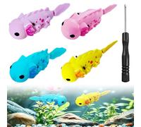 AXVRAV Pack of 4 Robofish for Water, Robot Fish for Cats, Robo Fish Cat Toy, Electronic Pet Fish with Luminous Interactive Pet Toy, Swimming Toy for Cats