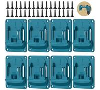 AXVRAV Pack of 8 Wall Mount Tool Holder for Makita 18 V, Drilling Power Tools, Drill Holder with 32 Screws, Drilling Tools Holder, Machine Holder, Workshop Storage, 14.4/18 V