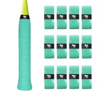 Axvxby 12 Pack Tennis Racket Grip Tape,PU Racquet Grip Tennis/Badminton/Squash Absorbent Anti-Slip Overgrip Handle Grip Self-Adhesive Racquet Grip Tape (Green)