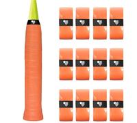 Axvxby 12 Pack Tennis Racket Grip Tape,PU Racquet Grip Tennis/Badminton/Squash Absorbent Anti-Slip Overgrip Handle Grip Self-Adhesive Racquet Grip Tape (Orange)