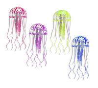 Axvxby 4 Pcs Glowing Jellyfish Ornament Fish Tank Decorations Luminous Aquarium Decor Colorful Jellyfish with Luminous Effect for Various Aquariums