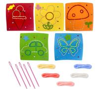 Axvxby 5PCS Kids Sewing Kit Childrens First Sewing Kit for Beginners with Blunt Needles Threads and Felt Fabric Easy to Carry Creative Gift for Ages 3-12