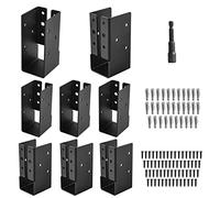 AXWHYS 8 Pcs 2"x4" Outdoor Trim Concealed Flanges, Q235B Steel Powder Coated Concealed Mount Joist Hangers for 2"x4" Beam Swing