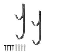 AXXIMENG 2PCS Pool Equipment Hooks Carbon Steel Pool Pole Hooks Pole Hangers Heavy Duty Black Aluminium Holder with Screws for Swimming Bath Gardens Garages Farms Wear Tools Accessories