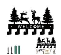 AXXIMENG Deer Key Holder Wall Mounted Reindeer Key Hooks Metal Wall Hook Rack Rustic Forest Key Hanger for Entryway Living Room Bathroom Kitchen Coat Hat Towel Storage