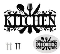 AXXIMENG Kitchen Word Art Farmhouse Cooking Kitchen Sign Rustic Metal Cookspace Wall Decor Farmhouse Country Decorations Black Word Wall Art for Home Walls Housewarming Dining Room Living Room