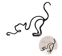 AXXIMENG Minimalist Cat Iron Sculpture Black Decorative Wrought Iron Cat Ornaments Abstract Line Wall Art for Bookshelf Living Office Abstract Animal Adornment Photography Home Decor Accent