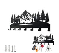 AXXIMENG Wall Key Holder for Home Decoration Black Metal Key Rack Hooks Mountain Theme Wall Decoration Hooks Key Hanger Decor for Front Doors Kitchen Entryway Hallway Bedroom Doorway