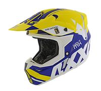 Axxis Wolf Jackal A3 Matt Yellow Blue Offroad MX Motorcycle Helmet