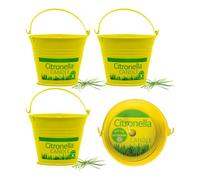 AXXTAN 4 x Citronella Bucket Candles 25H Burn Time Keep Flies Away - Garden Candle Set - Mosquito & Insect Repellent Citronella Candle for Camping, BBQ & Outdoor Dining