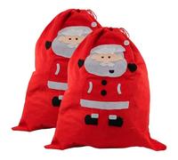 AXXTAN Christmas Santa Sack Gift Bag - 60 x 50cm Large Red Felt Present Bag with Drawstring - Reusable Santa Stocking Sack for Kids, Toys, Clothes, Candy & Xmas Decorations (2)