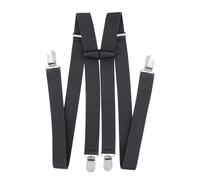 axy Braces for Men Wide 2.5 cm H Shape with 4 Braces Clips Extra Strong Adjustable Length, darkgray, One Size