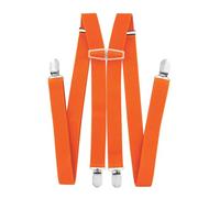 axy Braces for Men Wide 2.5 cm H Shape with 4 Braces Clips Extra Strong Adjustable Length, orange, One Size