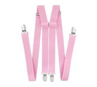 axy Braces for Men Wide 2.5 cm H Shape with 4 Braces Clips Extra Strong Adjustable Length, pink, One Size