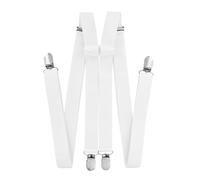 axy Braces for Men Wide 2.5 cm H Shape with 4 Braces Clips Extra Strong Adjustable Length, White, One Size