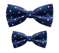 axy Father and Son Partner Look Bow Tie, Pre-tied, Adjustable Confirmation Bow Tie for Men and Boys, Ideal for Festivals, Photo Shoots, Weddings, Flip 1 - Blue -