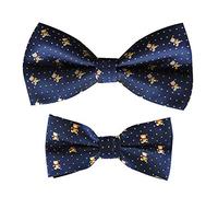 axy Father and Son Partner Look Bow Tie, Pre-tied, Adjustable Confirmation Bow Tie for Men and Boys, Ideal for Festivals, Photo Shoots, Weddings, Flip 1 - Blue -