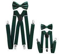axy Father-son Partner Look Braces with Bow Tie Set for Men Women Children 1-7 Years Old Photo Shooting Family Outfit, Green (men's 2.5 cm + children's braces width 2.5 cm), One Size