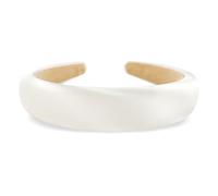 axy Headband made of padded silk fabric in elegant festive colours, beautiful women's headband, hair accessory, hair band, HRK2Ro (white, wide)