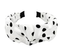 axy Headband with Knot and Satin Covered Vintage Beautiful Headband Hair Accessories Women's Headband HR35A (White/Polka Dots)