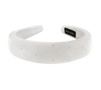 axy HRK10A Padded Velvet Headband with Rhinestones Women's Headband Hair Accessories Hair Band Hair Band (White, Wide)