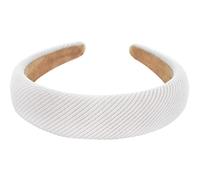 axy HRK5A Wide Headband with Fabric Padded Cord - Beautiful Headband Hair Accessories (White)