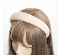 axy Knitted Fabric Headband with Fine Metallic Threads, Padded, Beautiful Women's Headband, Hair Accessories, HRK11 (White)