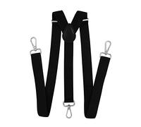 axy Men's Braces with 3 Robust Lobster Clasps, 2.5 cm Wide, Y-Shape, Fully Adjustable, black, One Size
