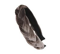 axy Traditional Headband Braided for Dirndl Velvet Braided Look Women's Headband Hair Accessories Hair Band Hairband HRZ3 (Brown, Wide)