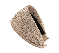 axy Wide Headband Made of Crinkle Fabric Beautiful Women's Headband Hair Accessories Hair Band Hairband HR14C (Beige, Extra Wide)