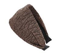 axy Wide Headband Made of Crinkle Fabric Beautiful Women's Headband Hair Accessories Hair Band Hairband HR14C (Brown, Extra Wide)