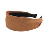 axy Wide Headband Made of Ribbed Fabric Beautiful Women's Headband Hair Accessories Hair Band Hairband HR10B (Brown, Wide)