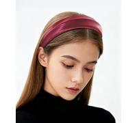 axy Wide Headband with Elegant Shine and Stylish Middle Gathering - Satin Look with Shimmering Surface Women's Headband Hair Accessories Hair Band Hairband HRM4 (Red)