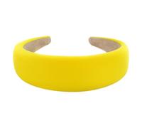 axy Wide Headband with Fabric Padded Candy Colours - Beautiful Headband Hair Accessories Headband HRK2A (Yellow)