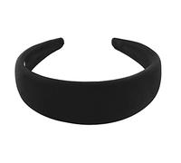 axy Wide Headband with Fabric Padded Candy Colours - Beautiful Women's Headband Hair Accessories Headband HRK2A (Black)