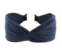 axy Wide Headband with Refined Knot Made of Lightweight Flannel Fabric, Beautiful Women's Headband, Hair Accessories, Hairband, HRD6 (Blue, Extra Wide)