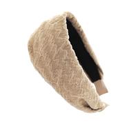 axy Wide Headband with Textured Lace Fabric Beautiful Women's Headband Hair Accessories Hair Band Hairband HR25B (Beige, Wide)