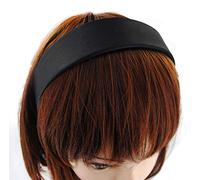axy Wide Satin Covered Headband Vintage Classic Look Hairband Headband HRK1 (Black)