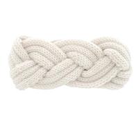 axy Women's Knitted Headband - Double Braided with Twist Design, Winter Hair Band, Braided Look, Headband - Ear Warmers - Knitted Headband - Warm HBW7 (White)