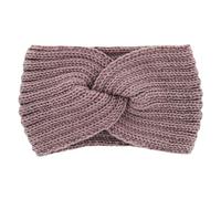 axy Women's Knitted Headband with Twist Knot, Winter Headband, Knitted Headband (Grey Pink)