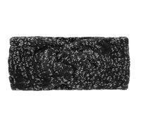 axy Women's Knitted Headband with Twist Knots, Silver Threads and Cable Knit, Winter Headband, Ear Warmers, Knitted Headband, Warm HBW6 (Black)