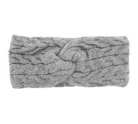 axy Women's Knitted Headband with Twist Knots, Silver Threads and Cable Knit, Winter Headband, Ear Warmers, Knitted Headband, Warm HBW6 (Grey)