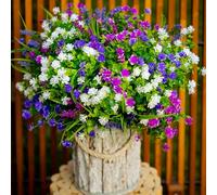 AXYLEX Artificial Flowers Outdoor Fake Plants - 12 Bundles UV Resistant No Fade Faux Shrubs Plastic Greenery Home Garden Porch Patio Decoration (Mixed)